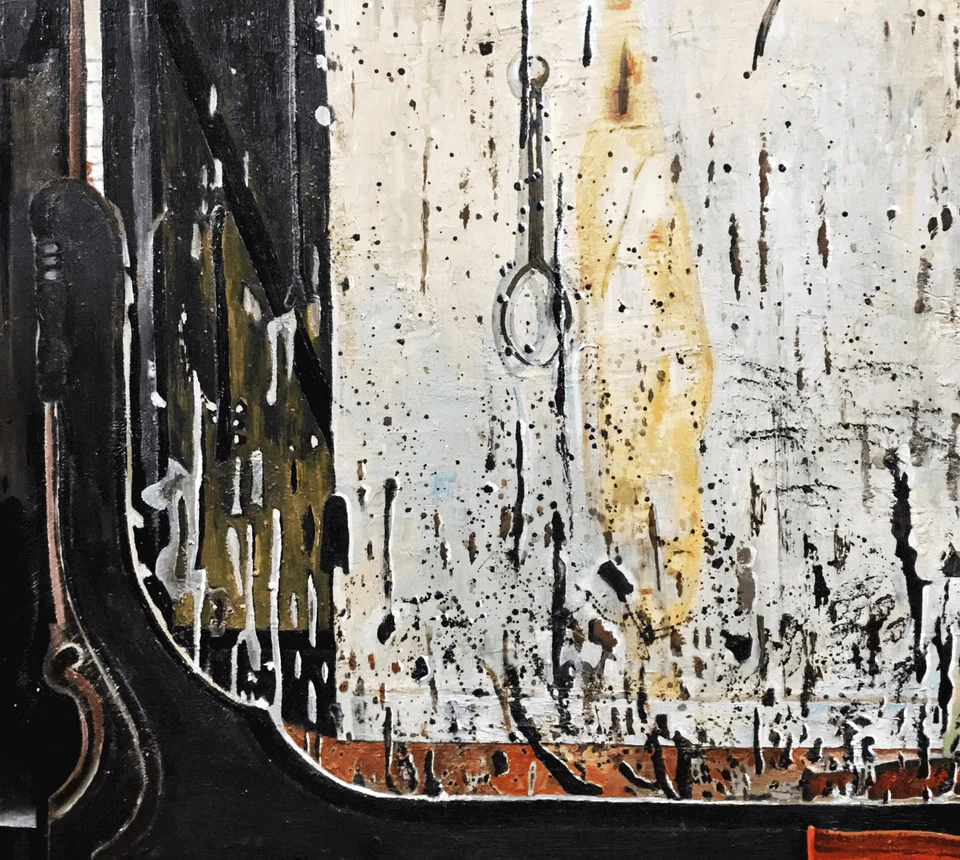 (detail) Simon Dinnerstein, The Sink, oil on wood panel, 96 x 48 inches, 1974 (photo: Matthew Ballou, courtesy of the artist)