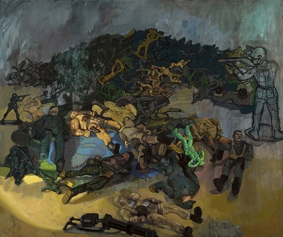 Megan Marlatt, LeRoi's Toys, 2009, acrylic and oil on linen, 62 x 52 inches (courtesy of the artist)