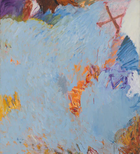 Pat Passlof, Stove, 1959, oil on linen, 77 x 69 inches (courtesy of Elizabeth Harris Gallery)