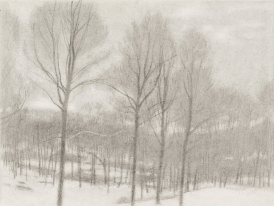 Ron Milewicz, Cold, 2016, pencil on paper, 9 x 12 inches