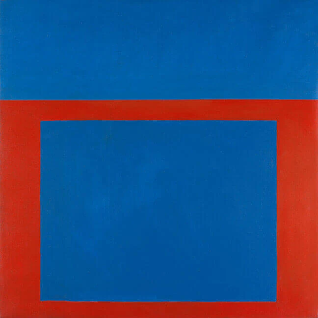 Perle Fine, Cool Series, No. 7, Square Shooter, ca. 1961-1963, oil on canvas, 39-1/2 x 39-1/2 inches (courtesy Spanierman Modern)