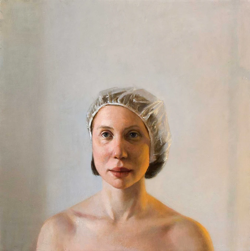Emil Robinson, Showered, 2007, oil on panel, 24 x 24 inches (courtesy of the artist)