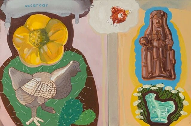 Megan Marlatt, Cacarear, 2012, goauche on paper, 17 x 11 inches(courtesy of the artist)