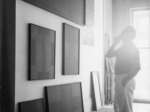 Ad Reinhardt in his studio (courtesy the Ad Reinhardt Foundation)