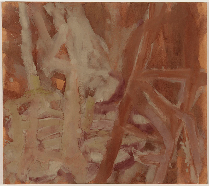 Cora Cohen, Red Tablet, 34 x 38 inches, acrylic mediums, pigment, watercolor on linen, 2013 (courtesy of the artist)