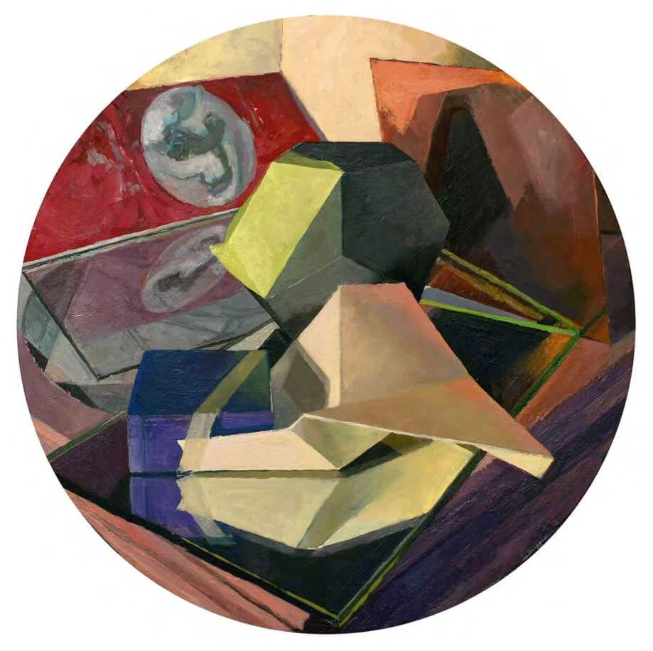 Matthew Ballou, Resonators, oil on panel, 14 inches in diameter (courtesy of the artist)
