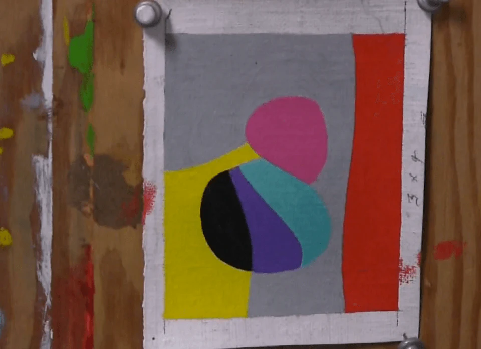 Frederick Hammersley, painting study (video screen capture © Vanessa H. Smith)
