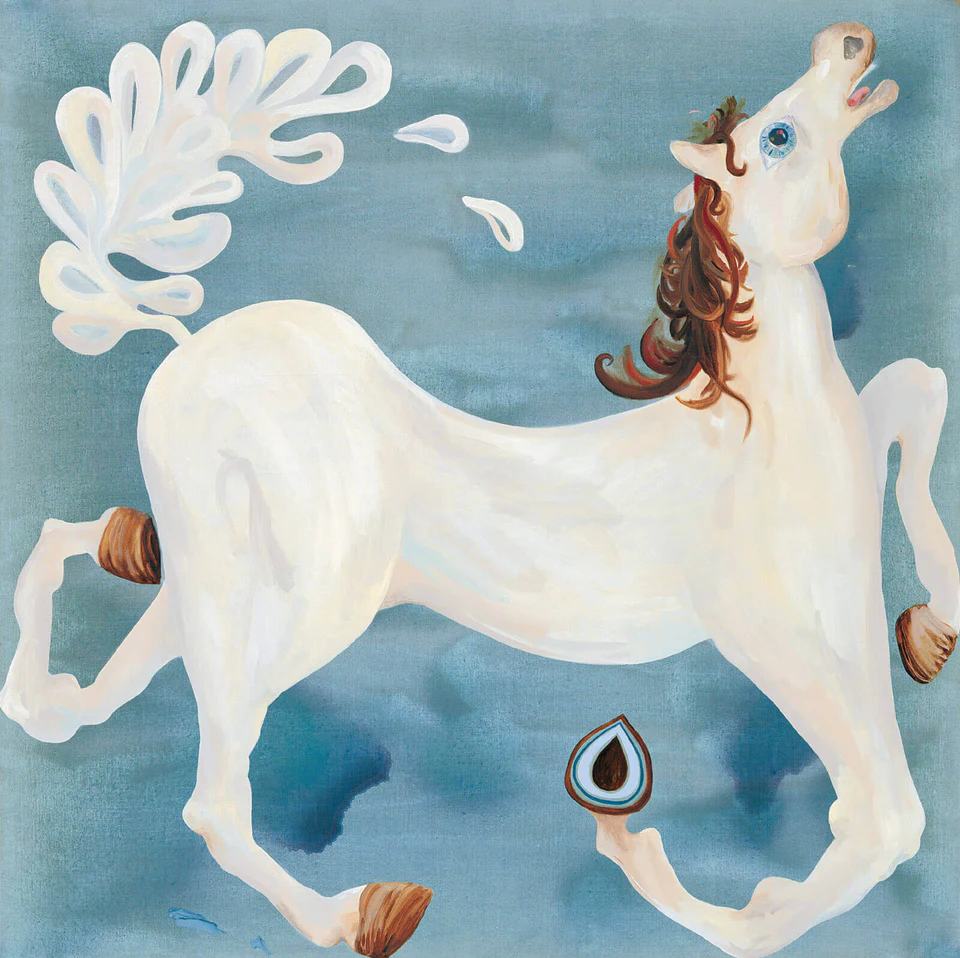Laura Owens, Untitled, 66 x 66 inches, 2004 (courtesy of Laura Owens, Collection of Nina Moore)