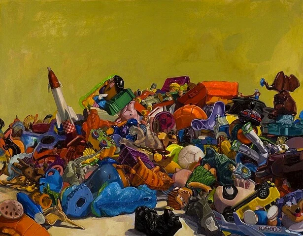 Megan Marlatt, Under the Watchful Eye of the Elephant, 2006, acrylic and oil on linen, 42 x 54 inches (courtesy of the artist)