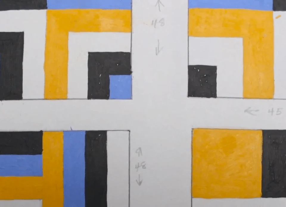Frederick Hammersley, painting study (video screen capture © Vanessa H. Smith)