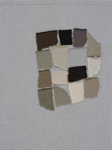 Sergej Jensen, Palette Head, 2005, canvas on canvas, 23 1/2 x 17 3/4 inches (courtesy Anton Kern Gallery, New York)