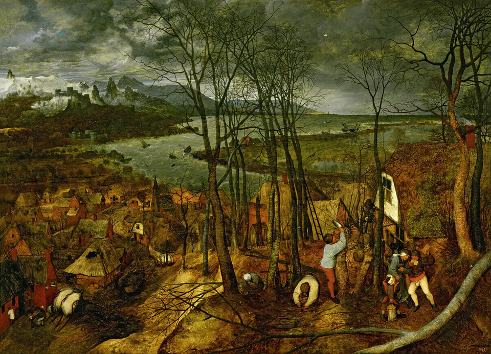 Pieter Bruegel, The Gloomy Day, 1559, oil on wood, 46.5 x 64 inches (Kunsthistorisches Museum, Vienna, Austria)
