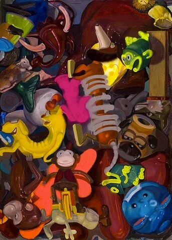 Megan Marlatt, Animals, 2008, acrylic, oil and spray paint on canvas, 48 x 68 inches (courtesy of the artist)