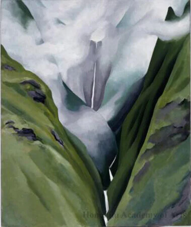 Georgia O'Keeffe, Waterfall—No. III—'Iao Valley, 1939, oil on canvas, 24 1/4 x 20 inches (Honolulu Museum of Art, Gift of Susan Crawford Tracy, 1996 (8562.1)