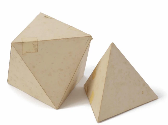 Tony Smith, Tetrahedron (model for marble sculptures) executed in 1967 as a model for the marble Tetrahedron (photo: Christie's)