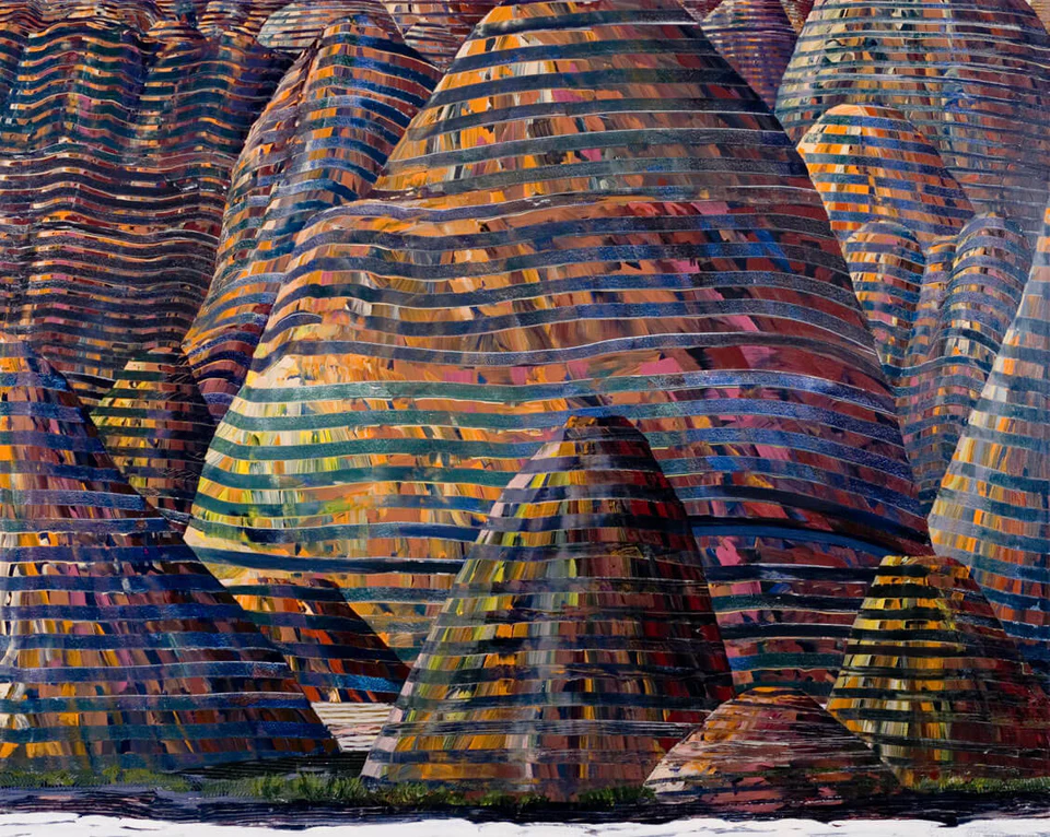 Maud Gatewood, The Bungles from the Creek Bed, s/d 1996, acrylic on canvas, 60 x 72 inches (Weatherspoon Art Museum)