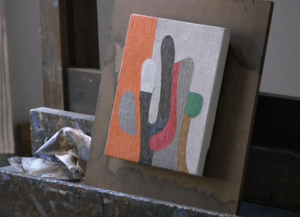 Frederick Hammersley painting (video screen capture © Vanessa H. Smith)