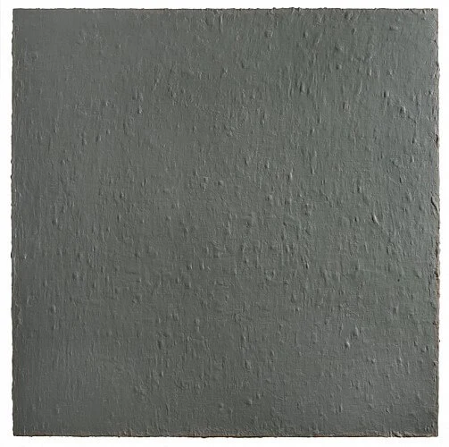Karen Baumeister, Grays Over Blackened Blue, 2011, acrylic on canvas, 64 x 64 inches (courtesy of Kathryn Markel Fine Arts)