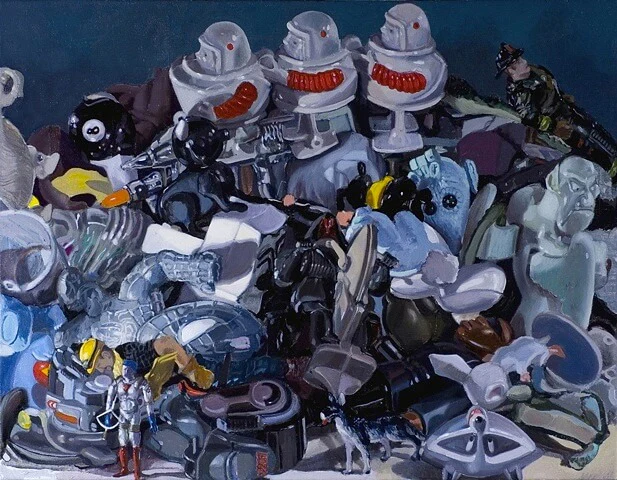 Megan Marlatt, Dark Eros and the Moon Ramp Walkers, 2008, acrylic and oil on linen, 20 x 26 inches (courtesy of the artist)