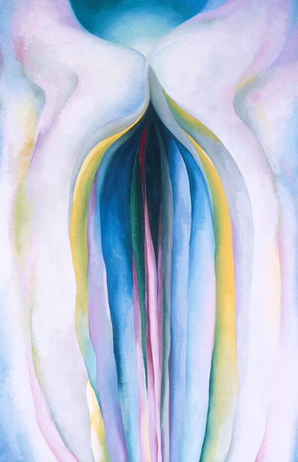 Georgia O’Keeffe, Grey Lines with Black, Blue and Yellow, 1923, oil on canvas. 48 × 30 inches (Museum of Fine Arts, Houston, © Georgia O'Keeffe Museum / Artists Rights Society (ARS), New York)