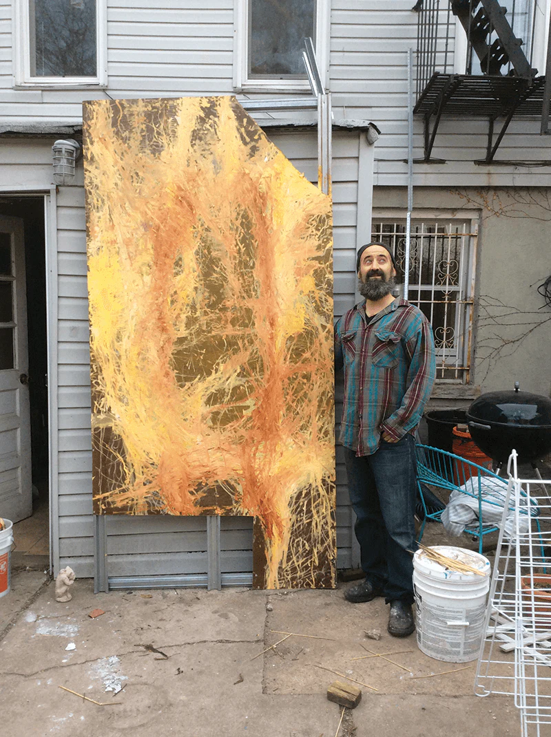 Ben La Rocco, Saturn Evolution, 96 x 48 inches, oil on masonite, 2015 (courtesy of the artist)