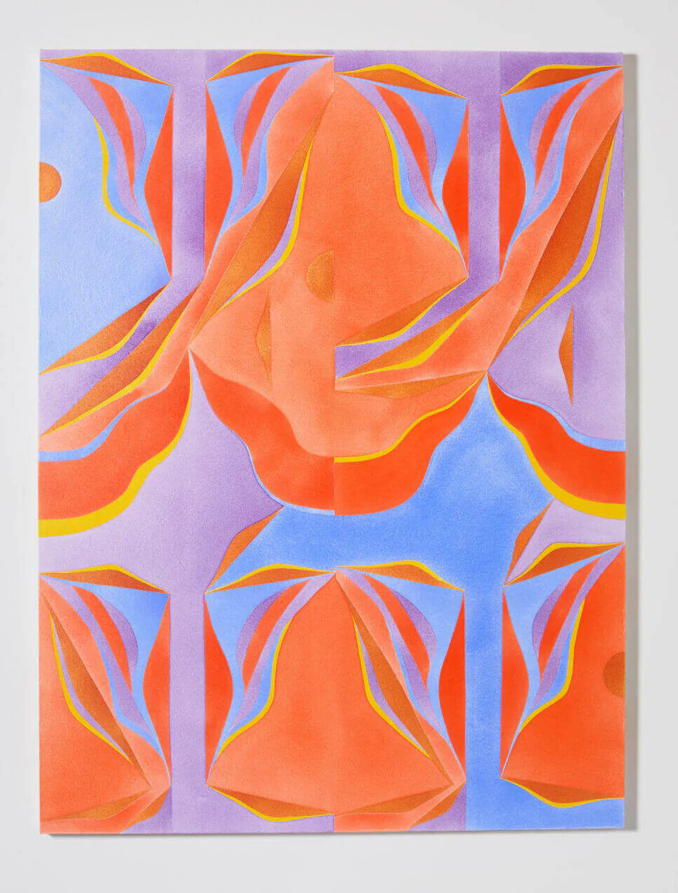 Margaux Ogden, Bathers (Orange, Blue, Purple & Yellow), 2023, acrylic on canvas, 64 × 48 inches (courtesy of Tif Sigfrids Gallery)