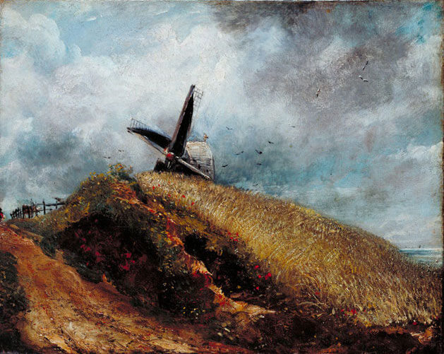 John Constable, A windmill near Brighton, 1824, oil on canvas (Lent by Tate: Bequeathed by George Salting, 1910)