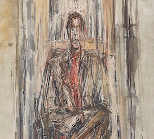 (detai) Alberto Giacometti, Diego Seated, 1948, oil on canvas (©2017 Alberto Giacometti Foundation, ACS, and DACS/Sainsbury Centre for the Visual Arts, Norwich)