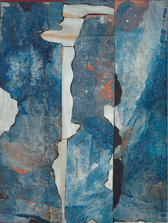 Romare Bearden, River Mist, 1962, mixed media, 54 x 40 inches (The Romare Bearden Foundation, Courtesy of DC Moore Gallery, NY © Romare Bearden. Foundation/Licensed by VAGA, New York, NY)