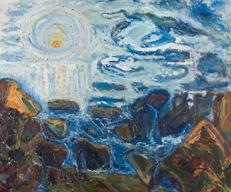 Bernard Chaet, The Sun, oil on canvas, 32 in x 38 inches (courtesy of LewAllen Galleries)
