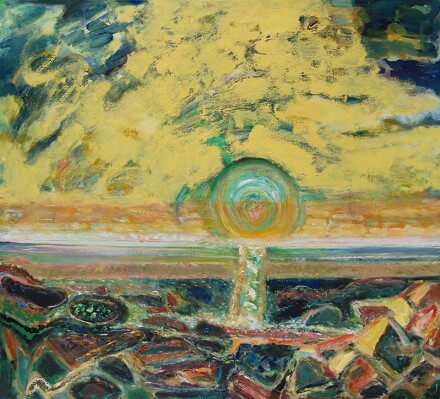 Bernard Chaet, Swirl, 1998-2000, oil on canvas, 33 in x 37 inches (courtesy of LewAllen Galleries)