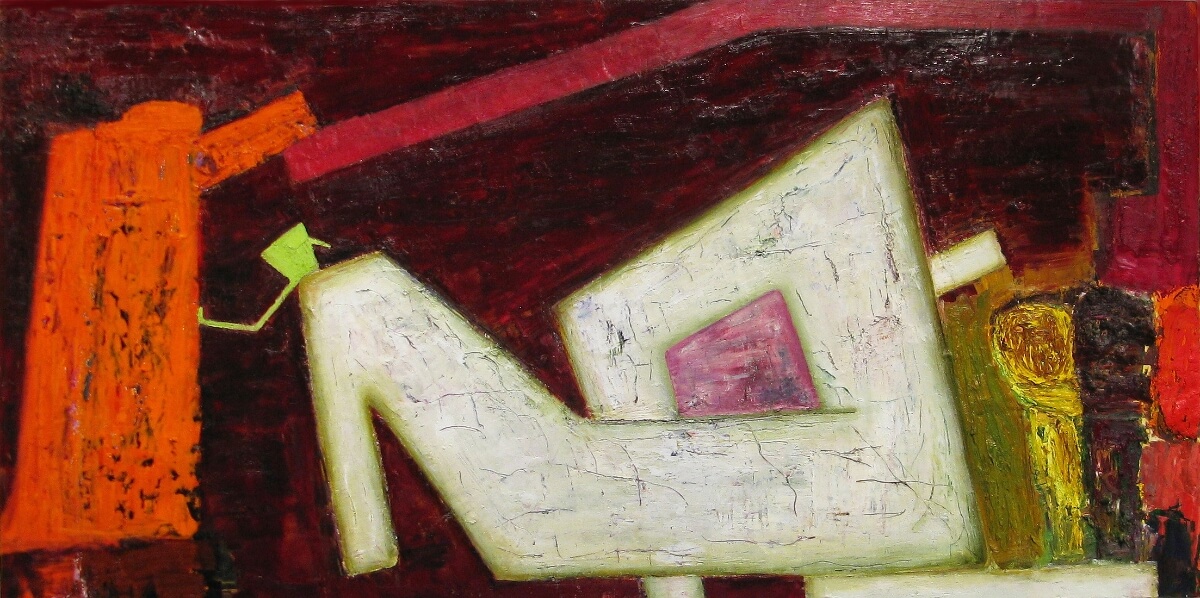 Brenda Goodman, Guardian, 2013, oil on wood, 32 x 64 inches (courtesy of the artist and John Davis Gallery)