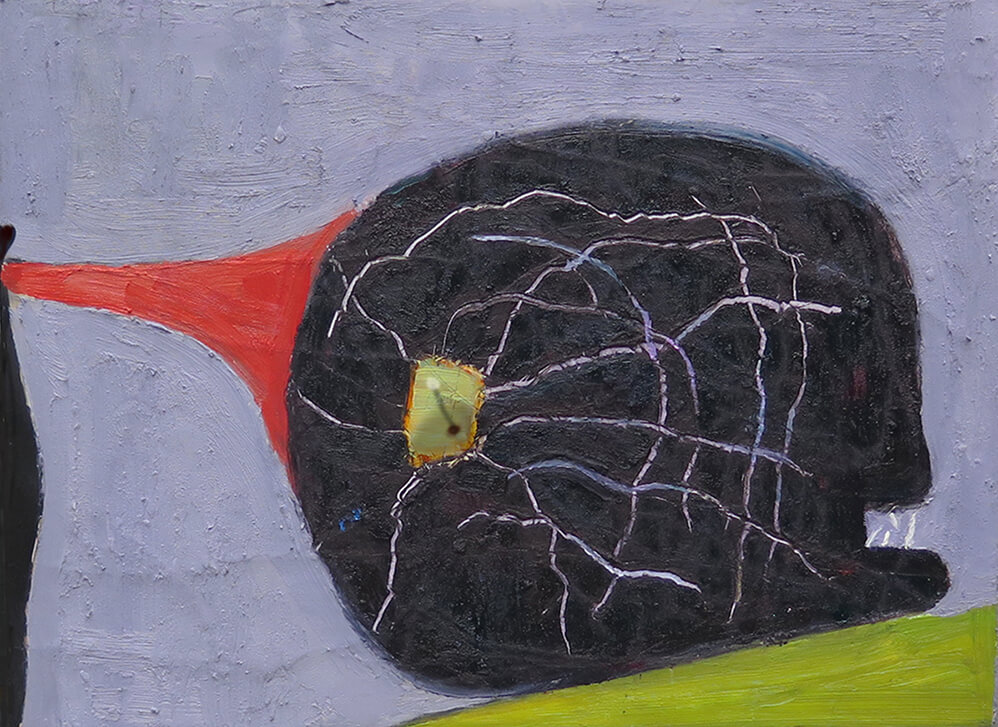 Brenda Goodman, Zap, 2014, oil on paper on wood, 6 x 8 inches (courtesy of the artist and John Davis Gallery)