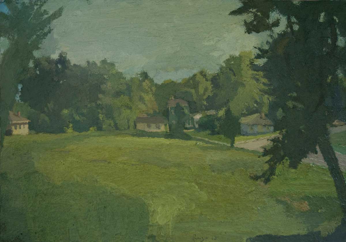 Brian Rego, Millwood Field, 2013, oil on board, 14 × 20 inches (courtesy of the artist)