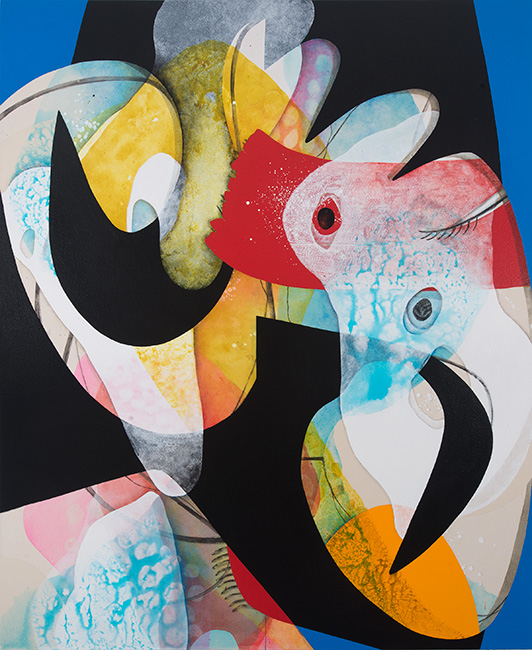 Carrie Moyer, Hook, Line & Sinker, 2012, acrylic, graphite, glitter on canvas, 72 x 60 inches (courtesy of the artist)