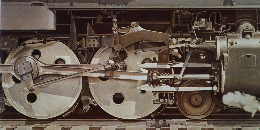 Charles Sheeler, Rolling Power, 1939, oil on canvas, 15 x 30 inches (Smith Colle