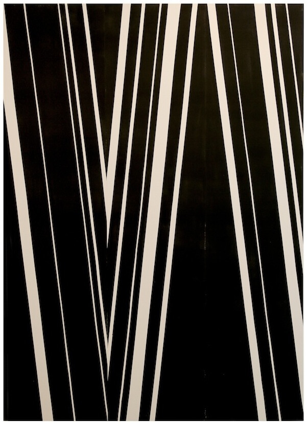 David Rhodes, Untitled, 2013, acrylic on raw canvas, 76 x 54 inches (courtesy of Hionas Gallery)