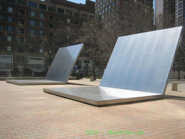 David von Schlegell, Untitled Landscape, 1964, Stainless Steel, 15'x15'x17' Harbor Towers Plaza, India Wharf (Harbor Towers Condominiums Trust Art Collection)