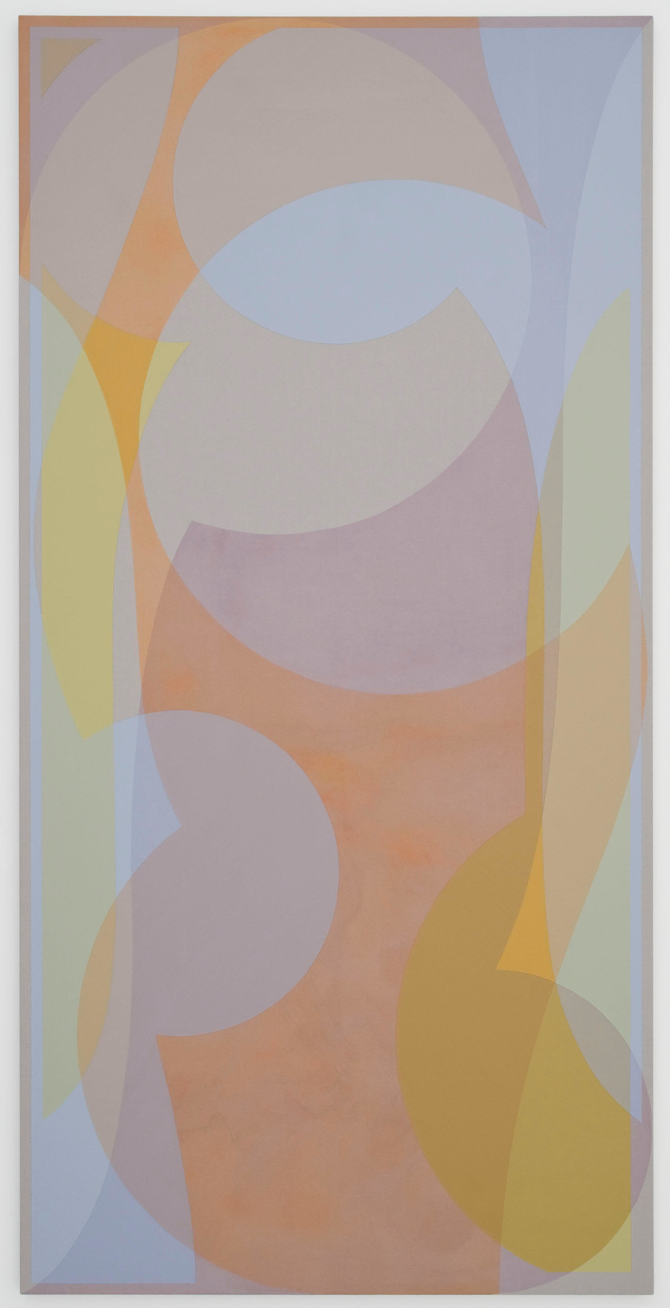 Halsey Hathaway, Untitled, 2013, acrylic on dyed canvas, 80 x 40 inches (courtesy of the artist and Rawson Projects)