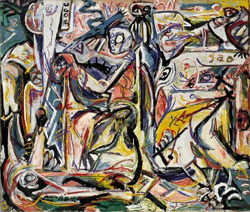 Jackson Pollock, Circumcision, January 1946, oil on canvas, 56 1/16 × 66 1/8 inches (The Solomon R. Guggenheim Foundation, Peggy Guggenheim Collection, Venice © 2014 The Pollock-Krasner Foundation/Artists Rights Society (ARS), New York)