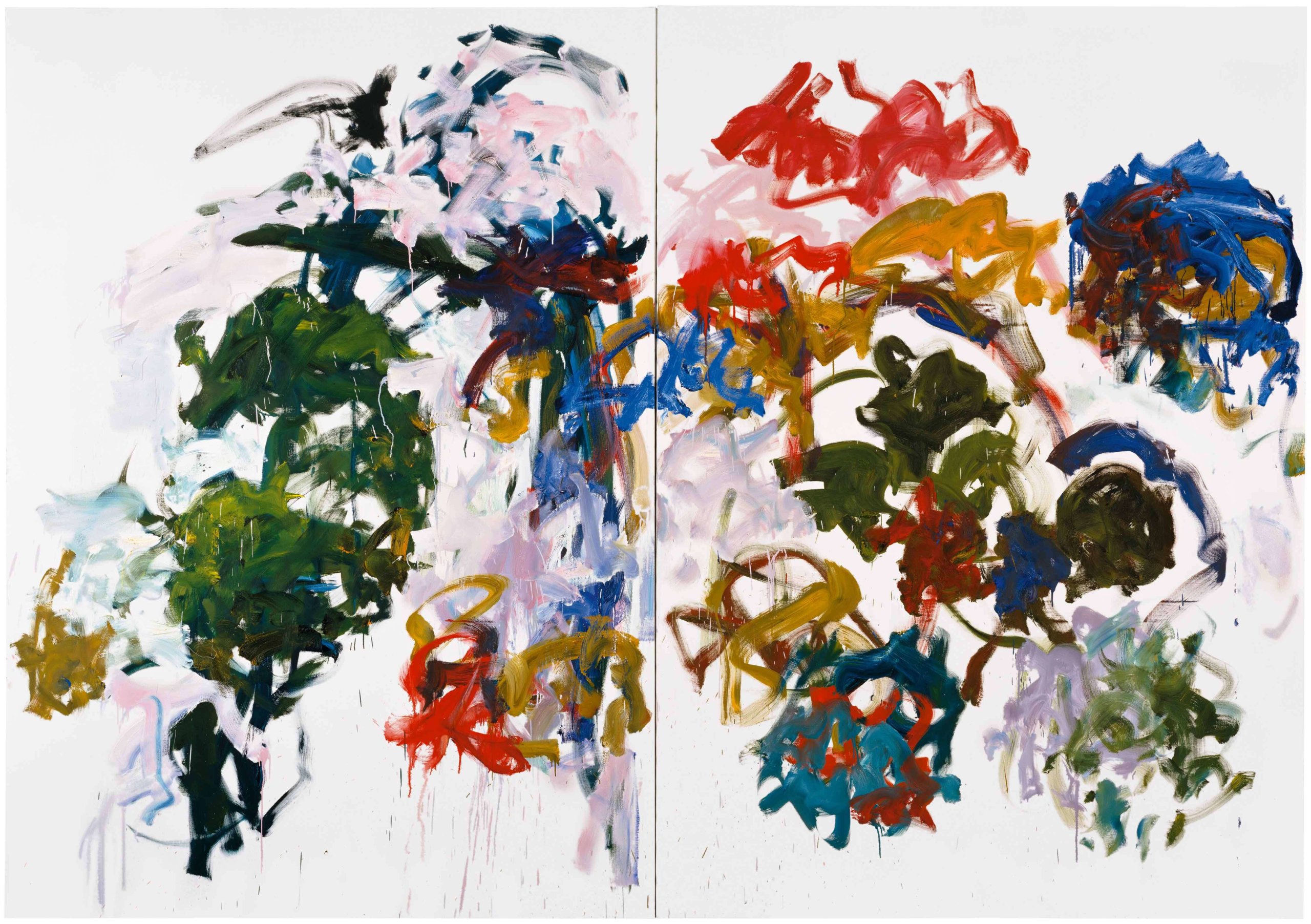 Joan Mitchell, Sunflowers, 1990-1991, oil on canvas, diptych (courtesy of Cheim and Read)