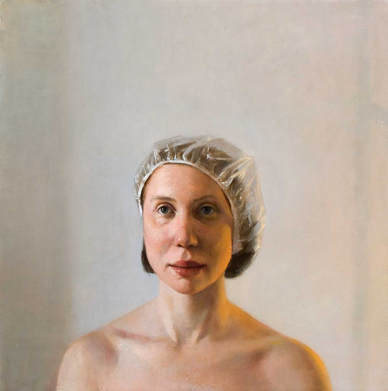 Emil Robinson, Showered, 2007, oil on panel, 24 x 24 inches (courtesy of the artist)