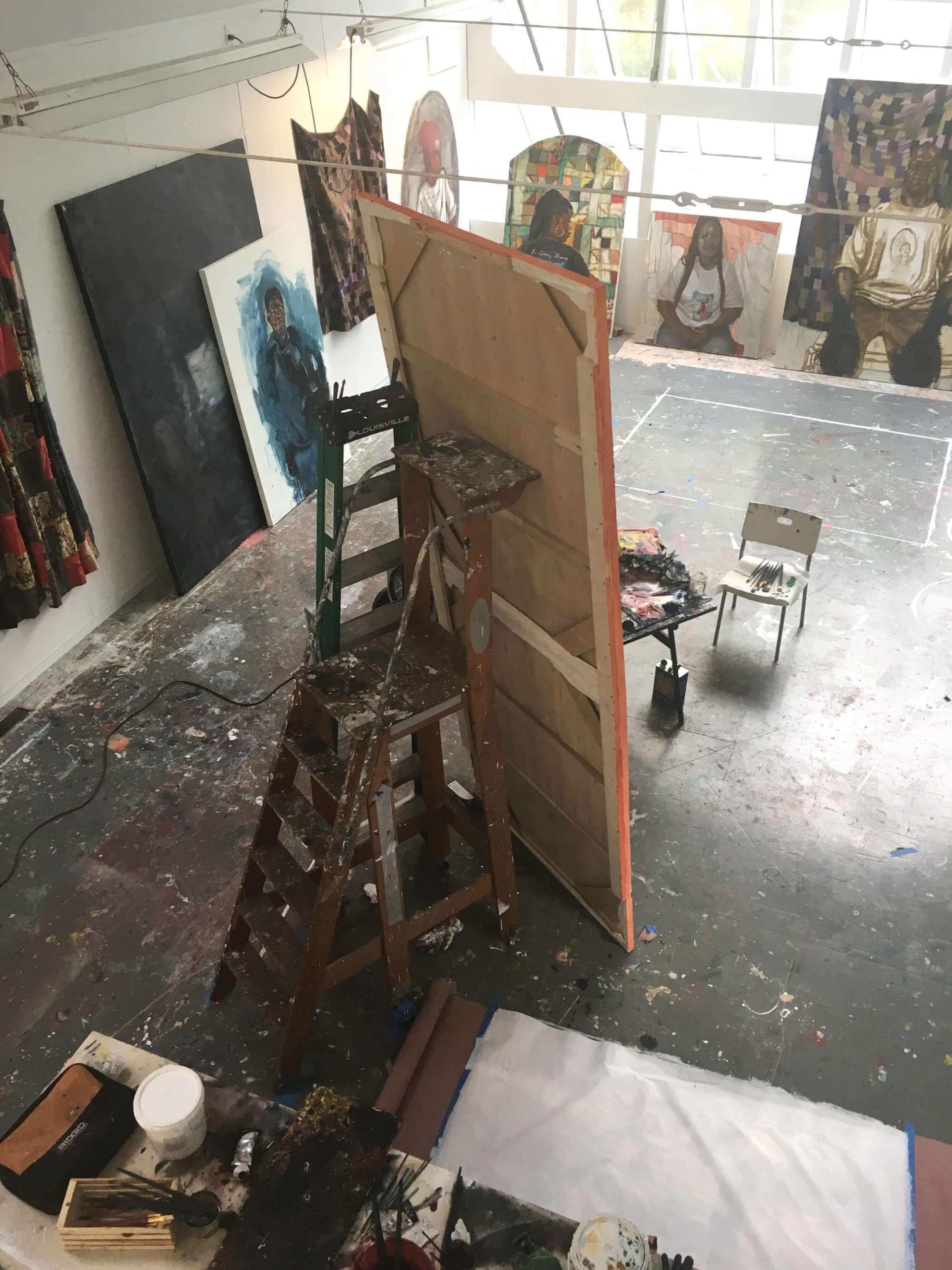 Sedrick Huckaby, Studio, view from the loft