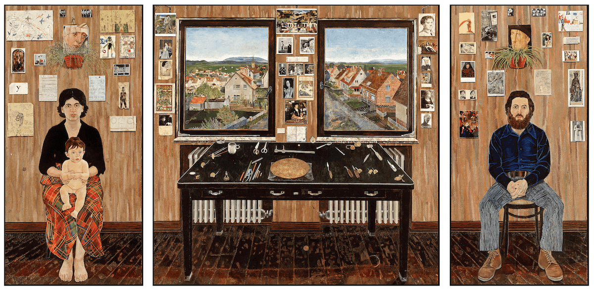 Simon Dinnerstein, The Fulbright Triptych, oil on wood, 1971-74 (courtesy of the artist)