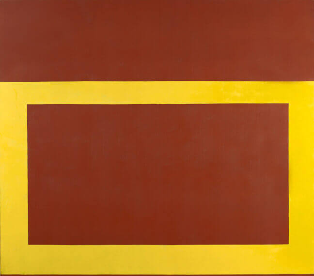 Perle Fine, Cool Series, No. 35, Shape-Up, ca. 1961-1963, oil on canvas, 70 x 80 inches (courtesy Spanierman Modern)