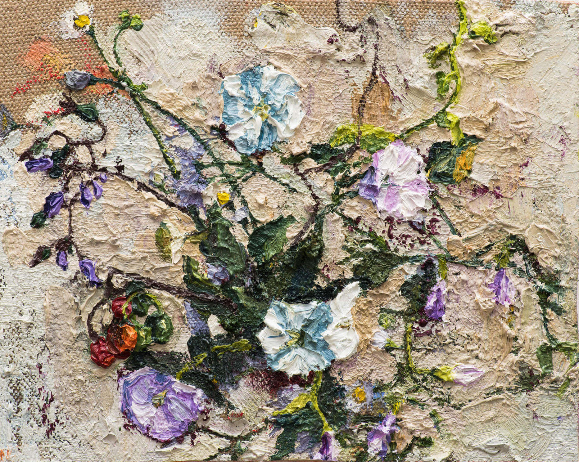 Avital Burg, Ash Street Flowers (Week 33), 2021, oil on linen on wood, 10 x 8 inches, 25.4 x 20.3 cm (courtesy of the artist)