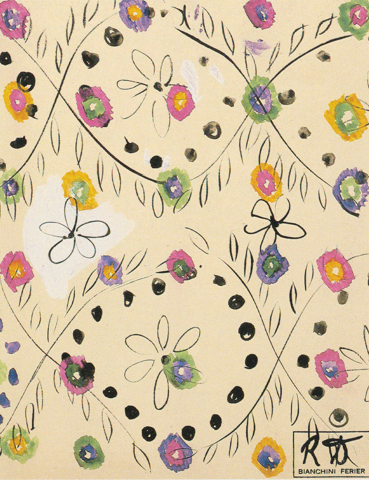 Raoul Dufy, Guirlandes florales (textile design), gouache, 31.5 x 24.5 cm, 12 ⅜ x 9 ⅝ inches