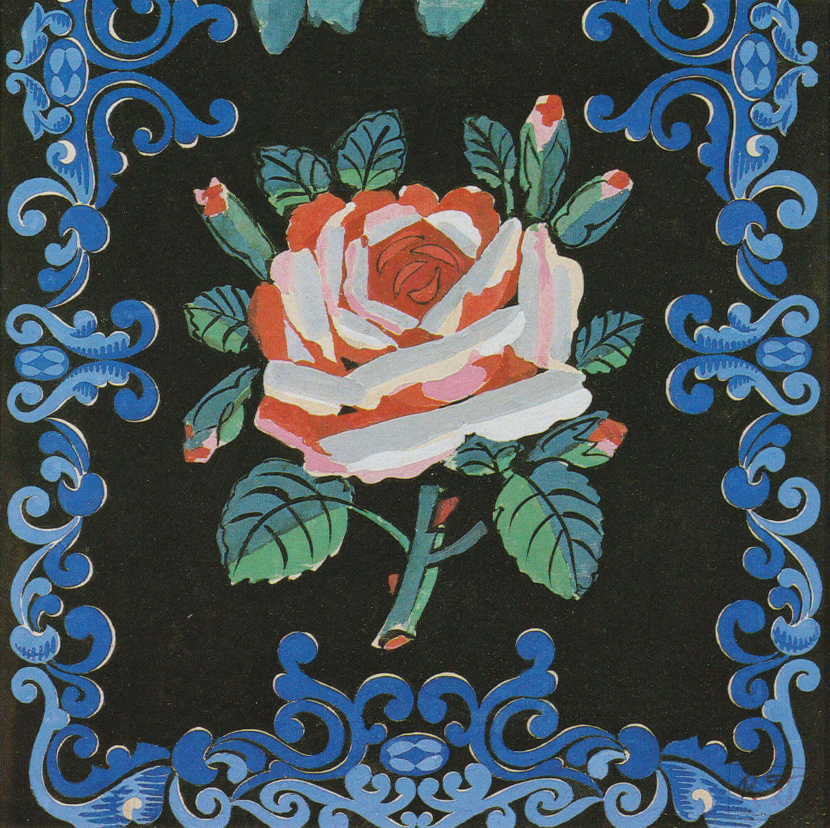 Raoul Dufy, La rose en luminée (textile design), gouache on paper lined on canvas, 48 x 48 cm, 18 ⅞ x 18 ⅞ inches