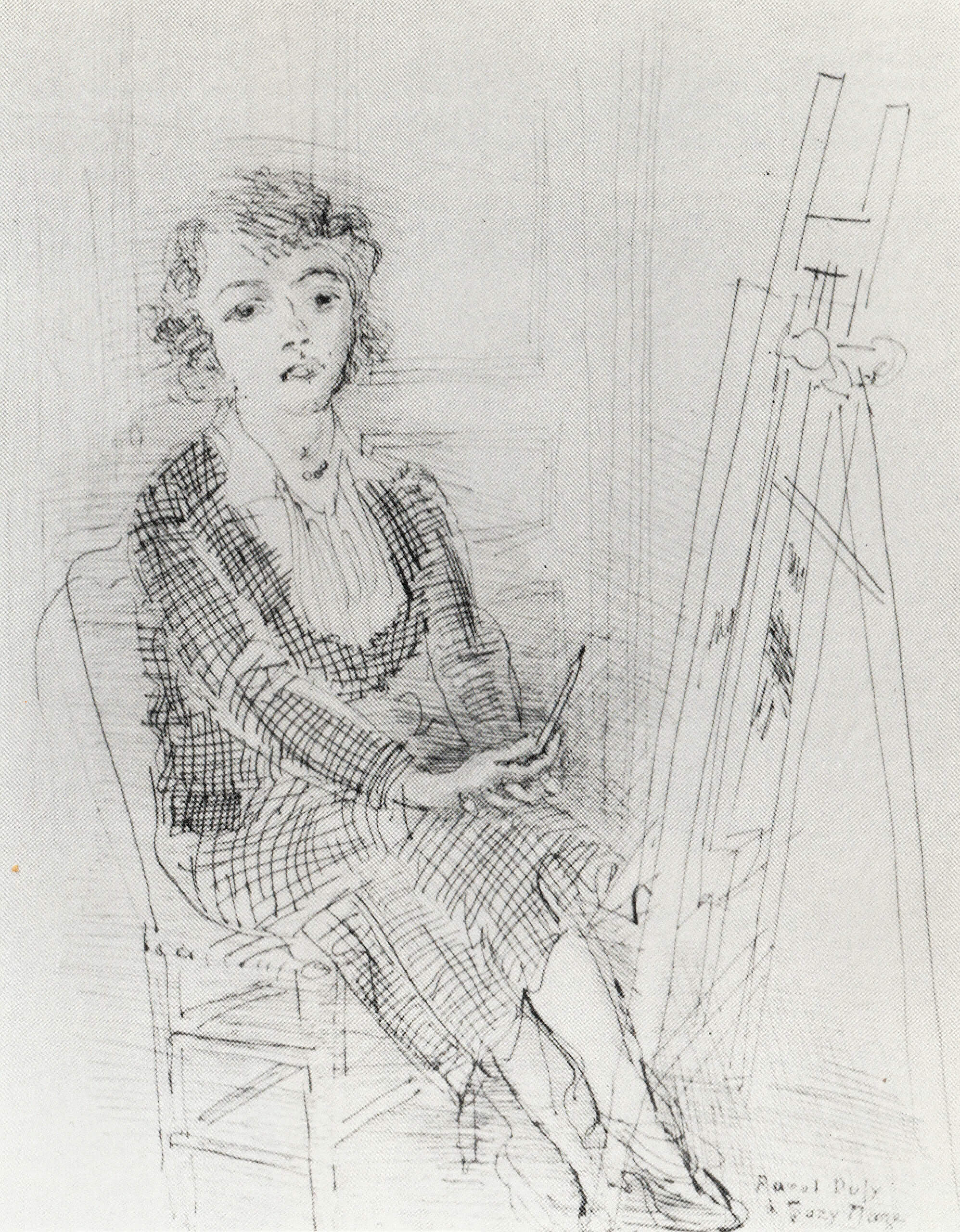 Raoul Dufy, Portrait de Suzy Maze, c. 1935, ink, 60 x 48.5 cm, 23 ¾ x 19 ¼ inches