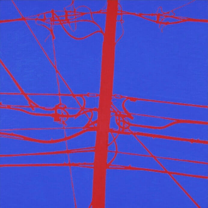 Richard Raiselis, Bluescat, Oil on linen, 18 x 18 inches, 2010